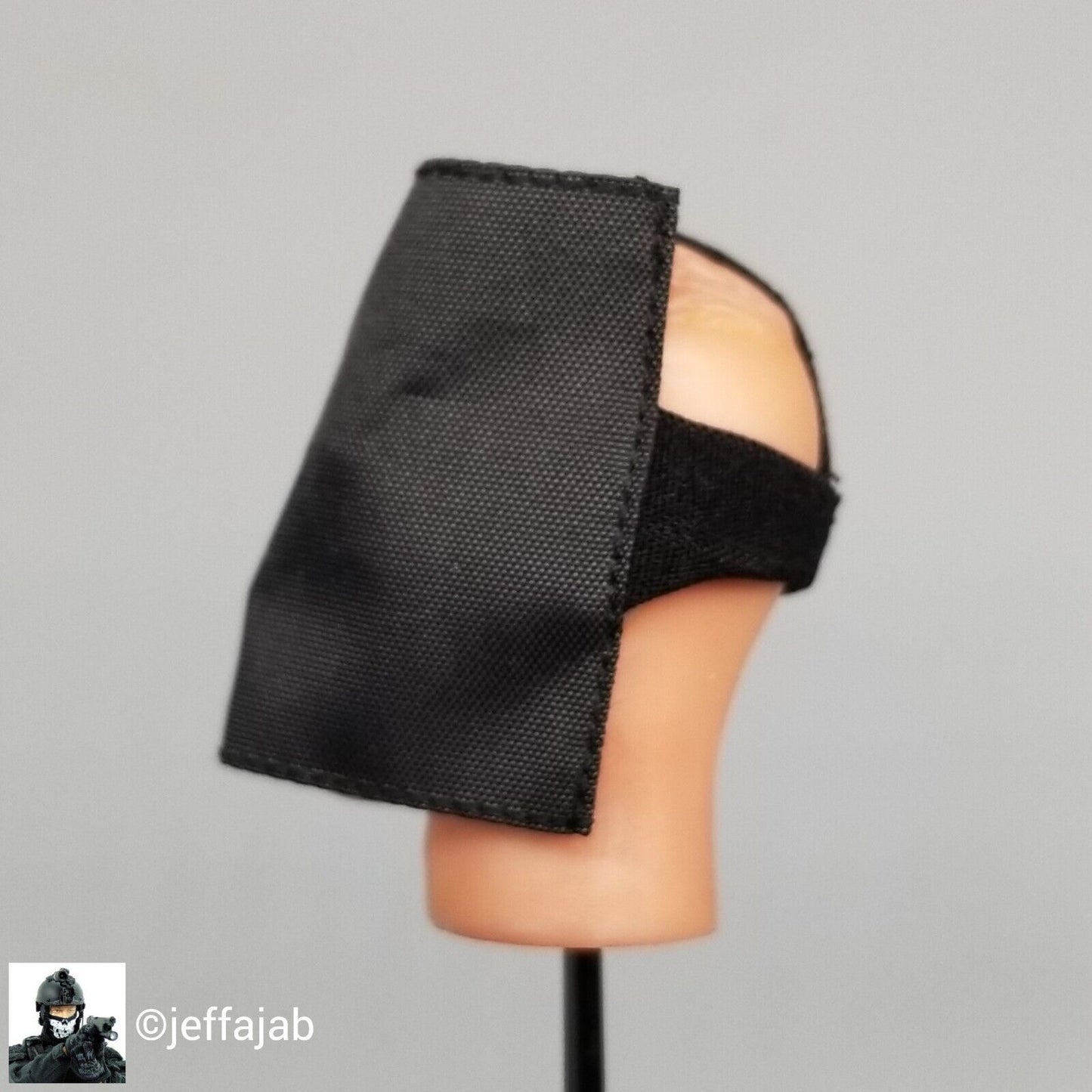 1:6 Easy & Simple SAD Low Profile Casual Black Captive Mask Hood 12" GI Joe PMC