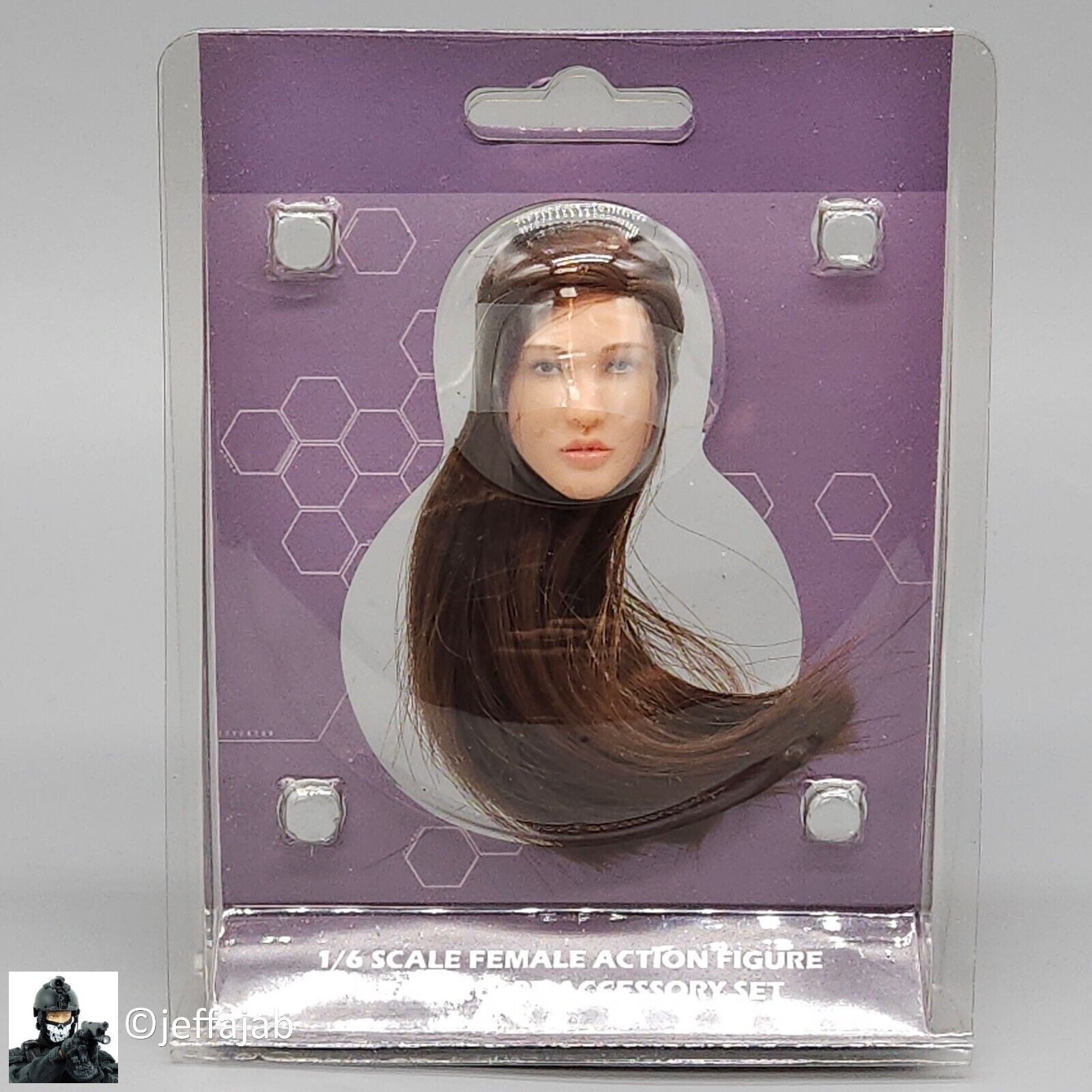 1:6 Triad Toys Female Head Sculpt Series 3 Michelle Brunette Hair for 12" Figure