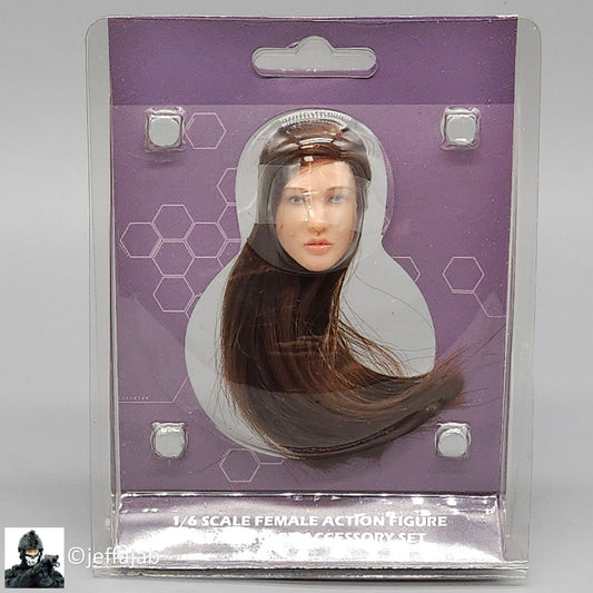 1:6 Triad Toys Female Head Sculpt Series 3 Michelle Brunette Hair for 12" Figure