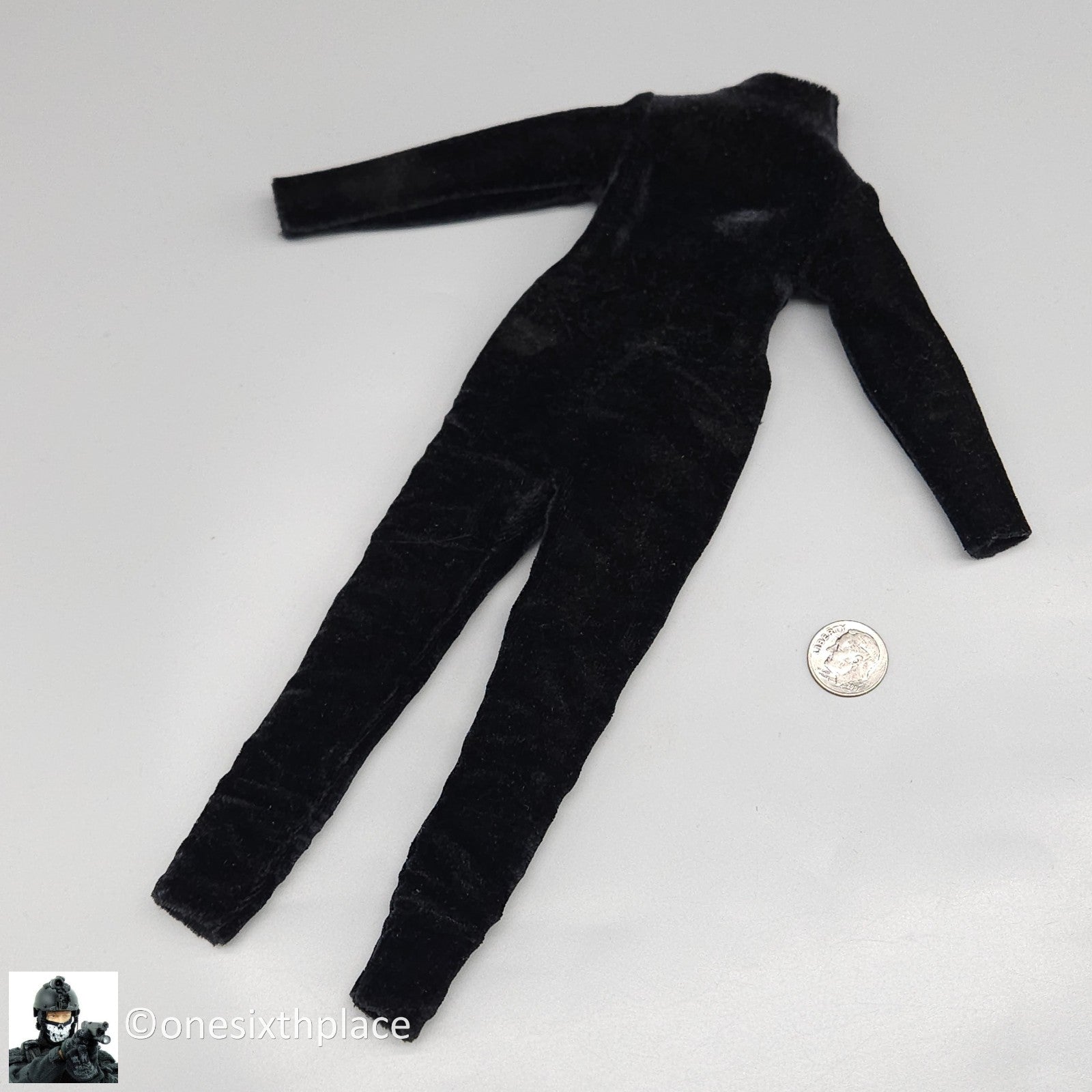 1:6 Villains Spy Matilda Female Black Velvet Bodysuit for 12" Figures