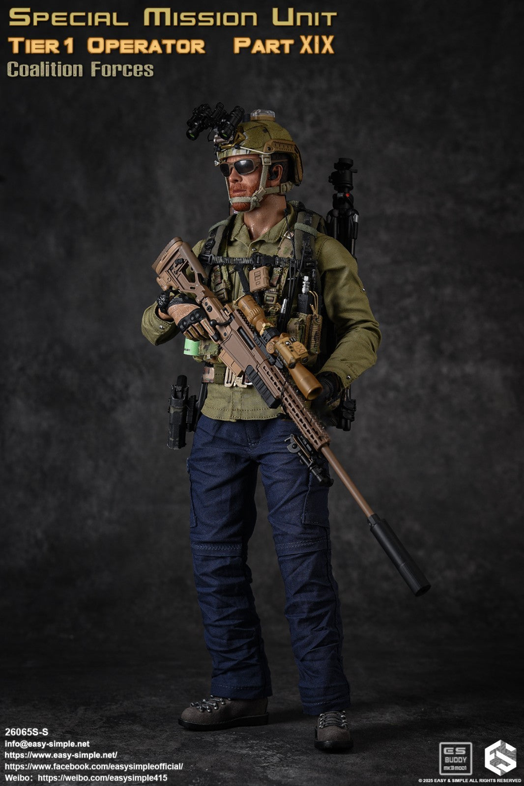 1:6 scale Easy & Simple Coalition Forces British SAS Male Head Sculpt