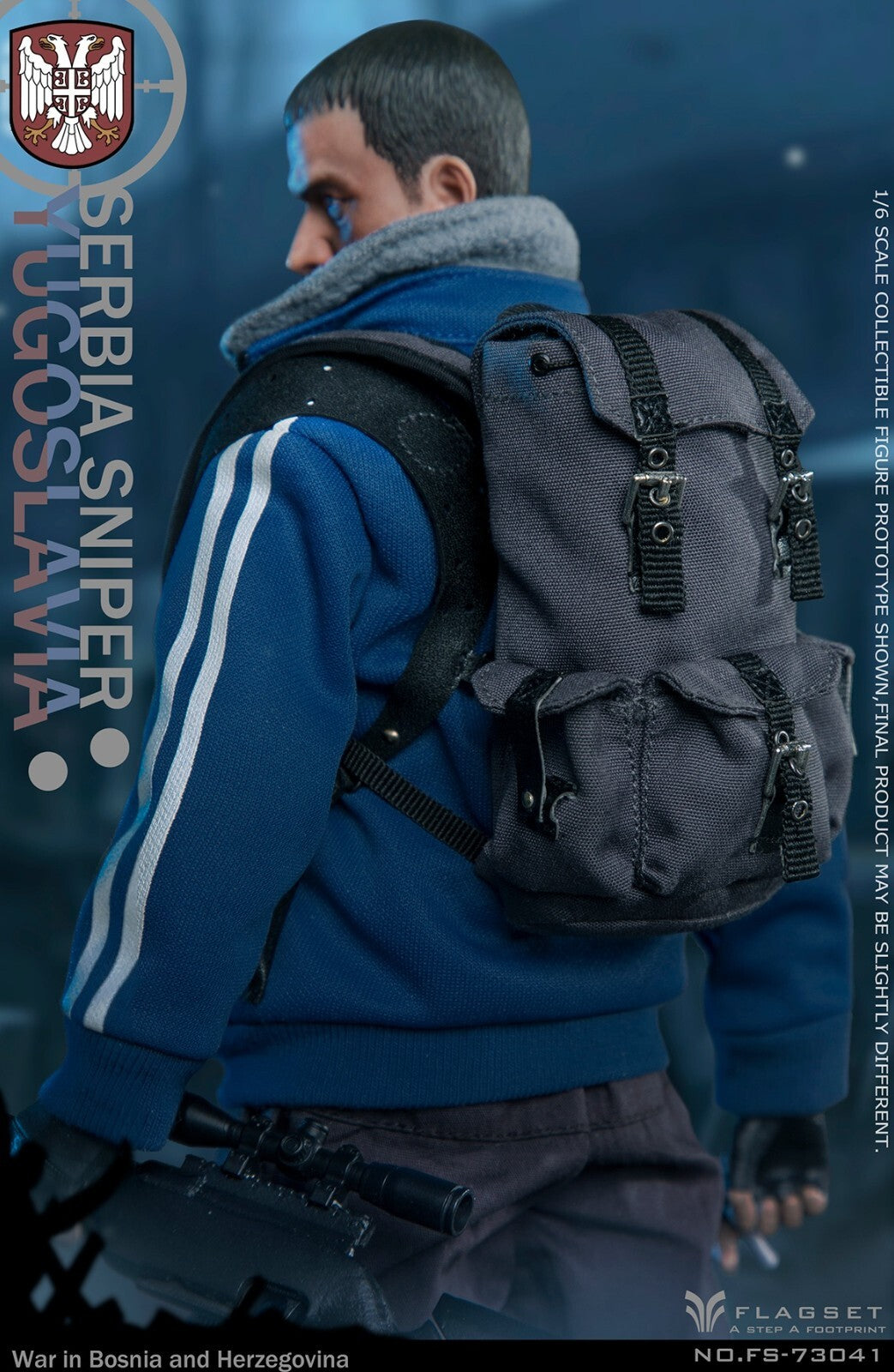 1:6 scale Flagset Serbia Sniper Backpack for !2" Figures