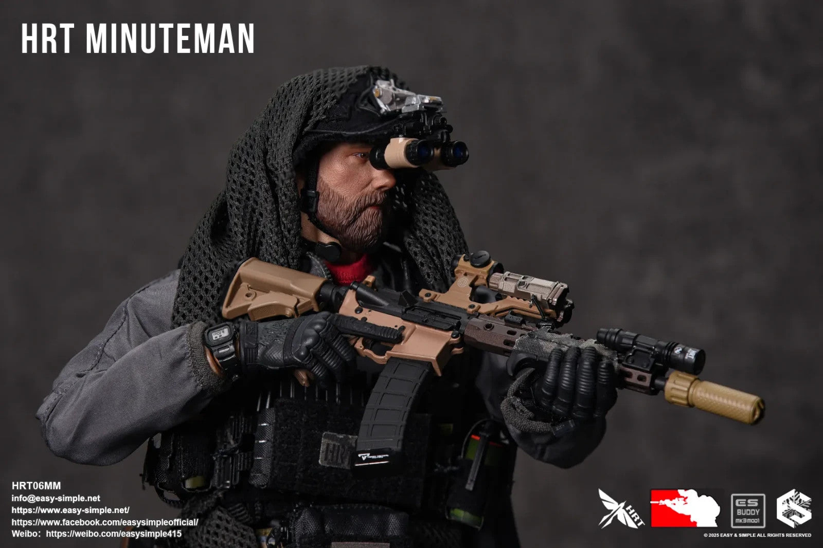 1:6 Easy & Simple HRT Minuteman ShotShow 2025 Gloved Hands Set for 12" Figures