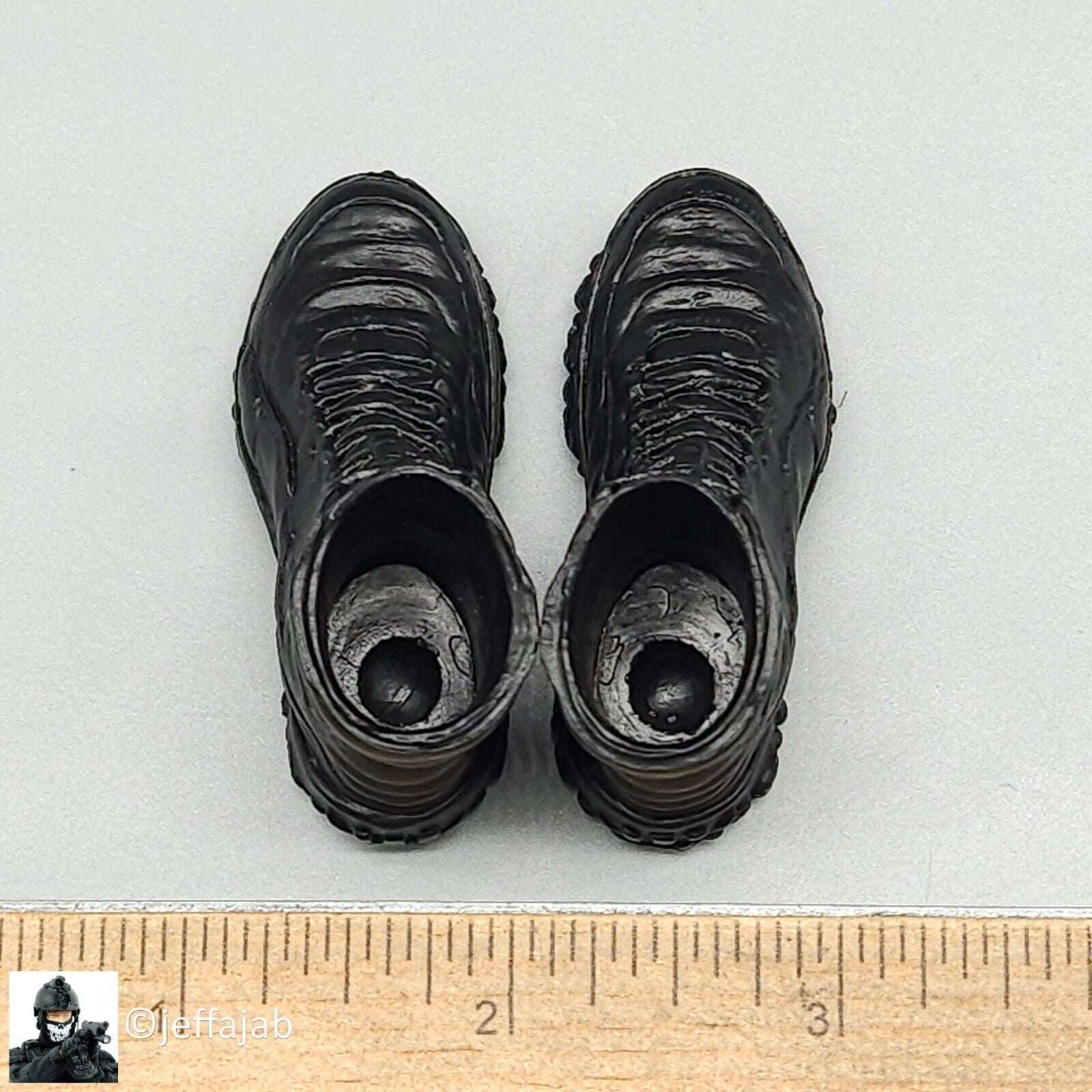 1:6 scale Mini Times CIA CQB Operator Black Boots (Peg Type) for 12" Figures