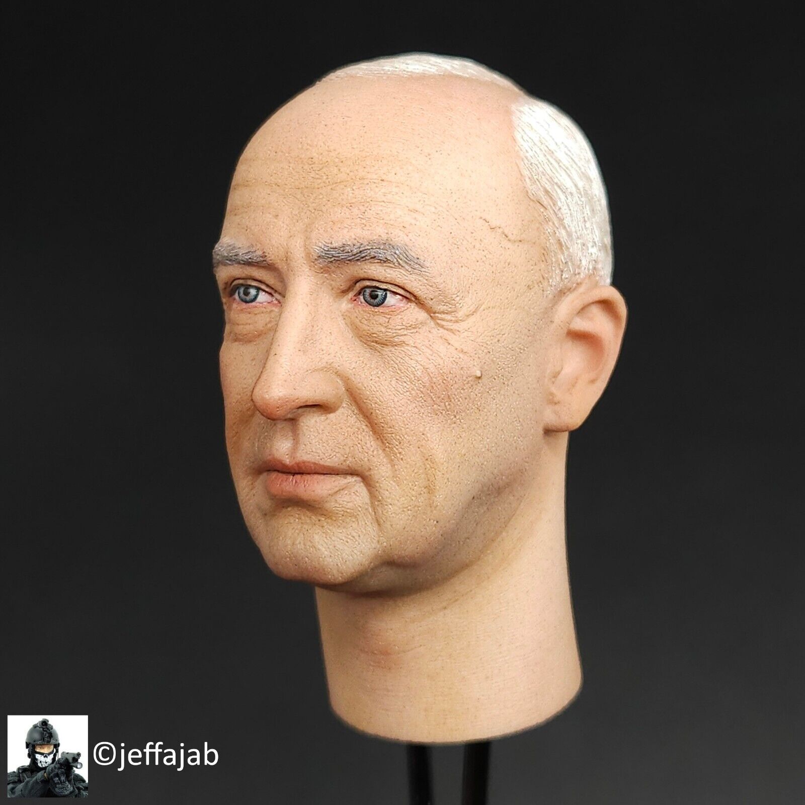 1:6 scale DiD WWII General George Patton Male Head Sculpt for 12" Figures
