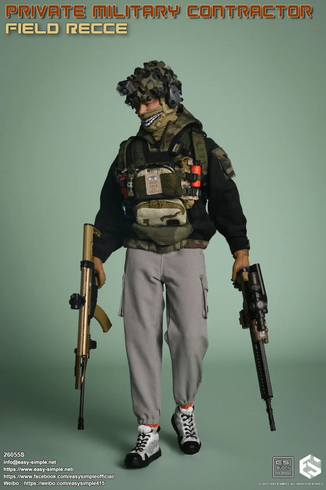 1:6 Easy & Simple PMC Field Recce Camo OTB Assault Boots for 12" Figures