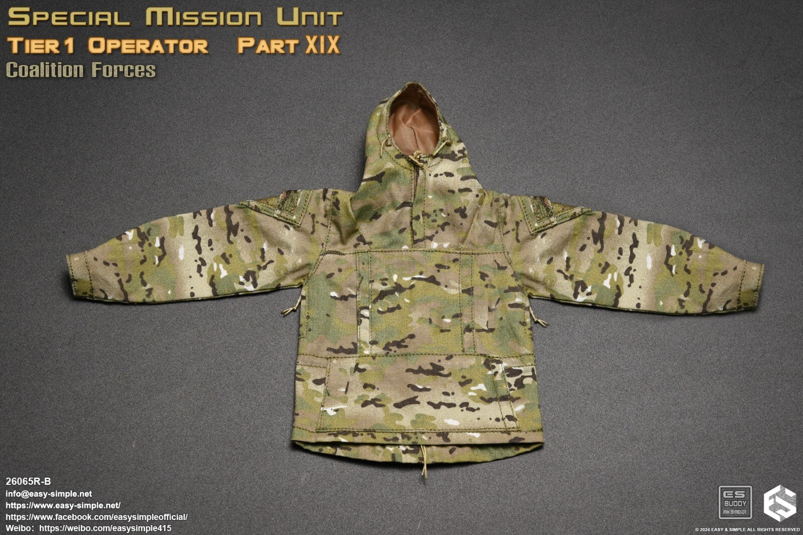 1:6 scale Easy & Simple Coalition Forces British SAS Multicam Jacket 12" Figures