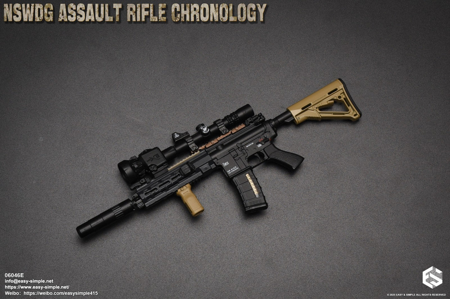 1:6 Easy & Simple NSWDG Assault Rifle Chronology Set E for 12" Figures 06046E