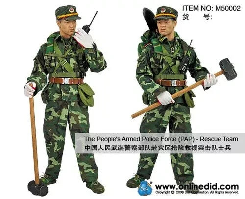 1:6 scale DiD Chinese PAP Rescue Team Digital Camo Pants for 12" Figures