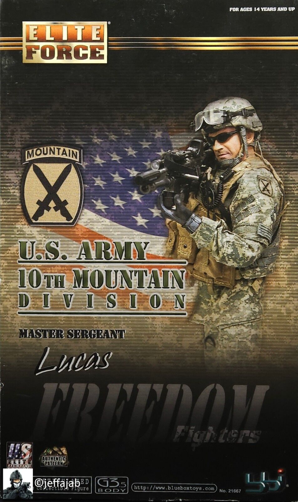 1:6 scale BBI US Army 10th Mountain Div Lucas Helmet Strobe for 12" Figures