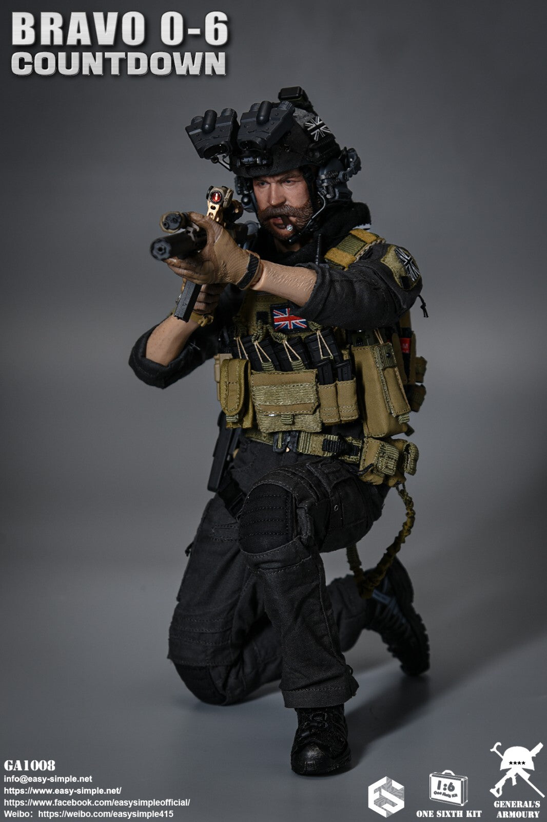 1:6 General's Armoury Bravo 0-6 Countdown Striker Gen 2 Shirt for 12" Figures