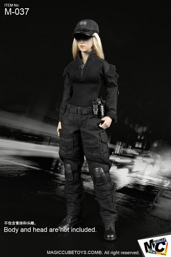 1:6 MC Toys Female Shooter Black Pistol Ammo Mag Speed Pouch (x2) for 12" Figure