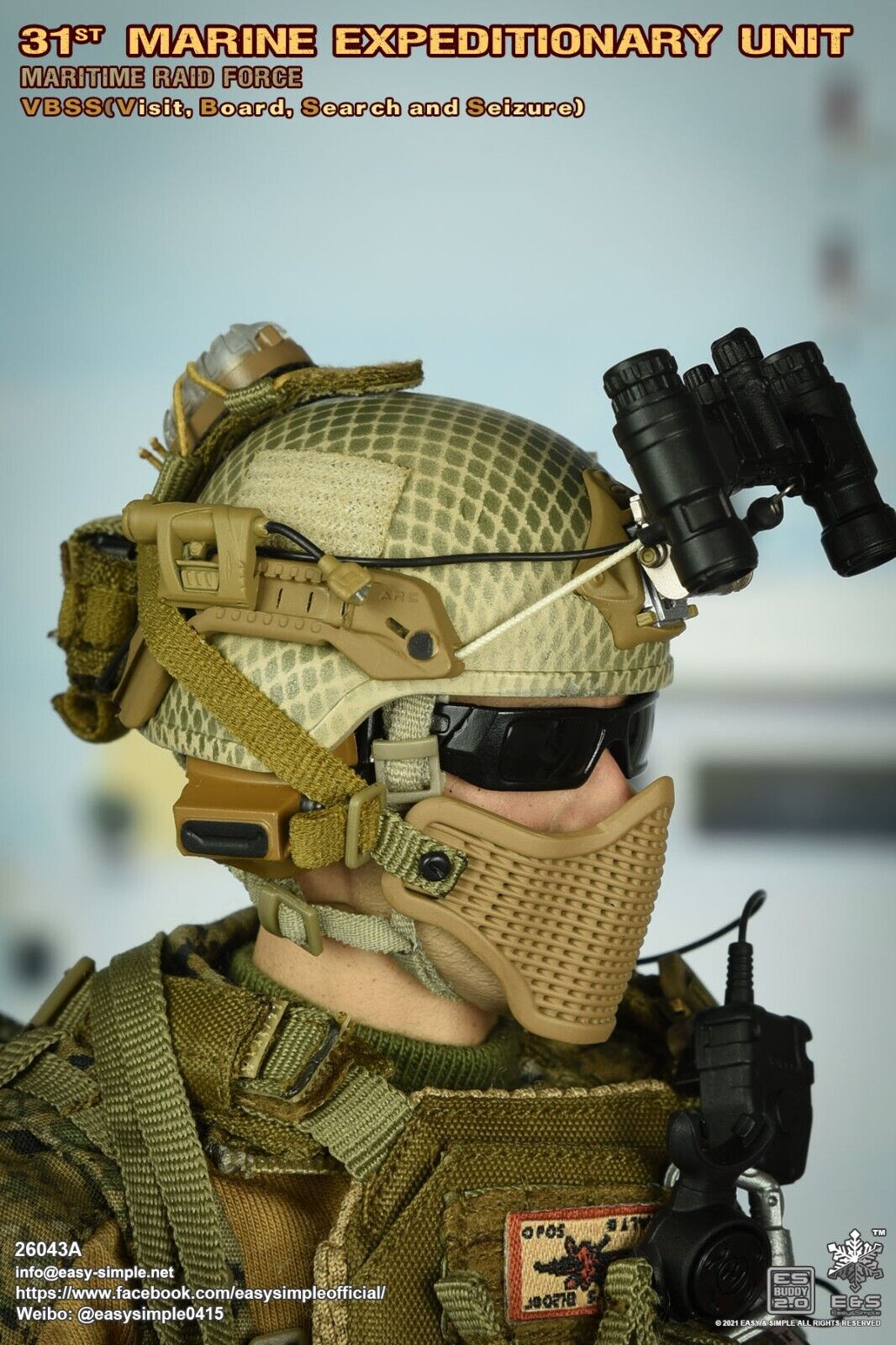 1:6 Easy Simple USMC 31st MEU Helmet w/ NVG for 12" GI Joe Dragon DamToys