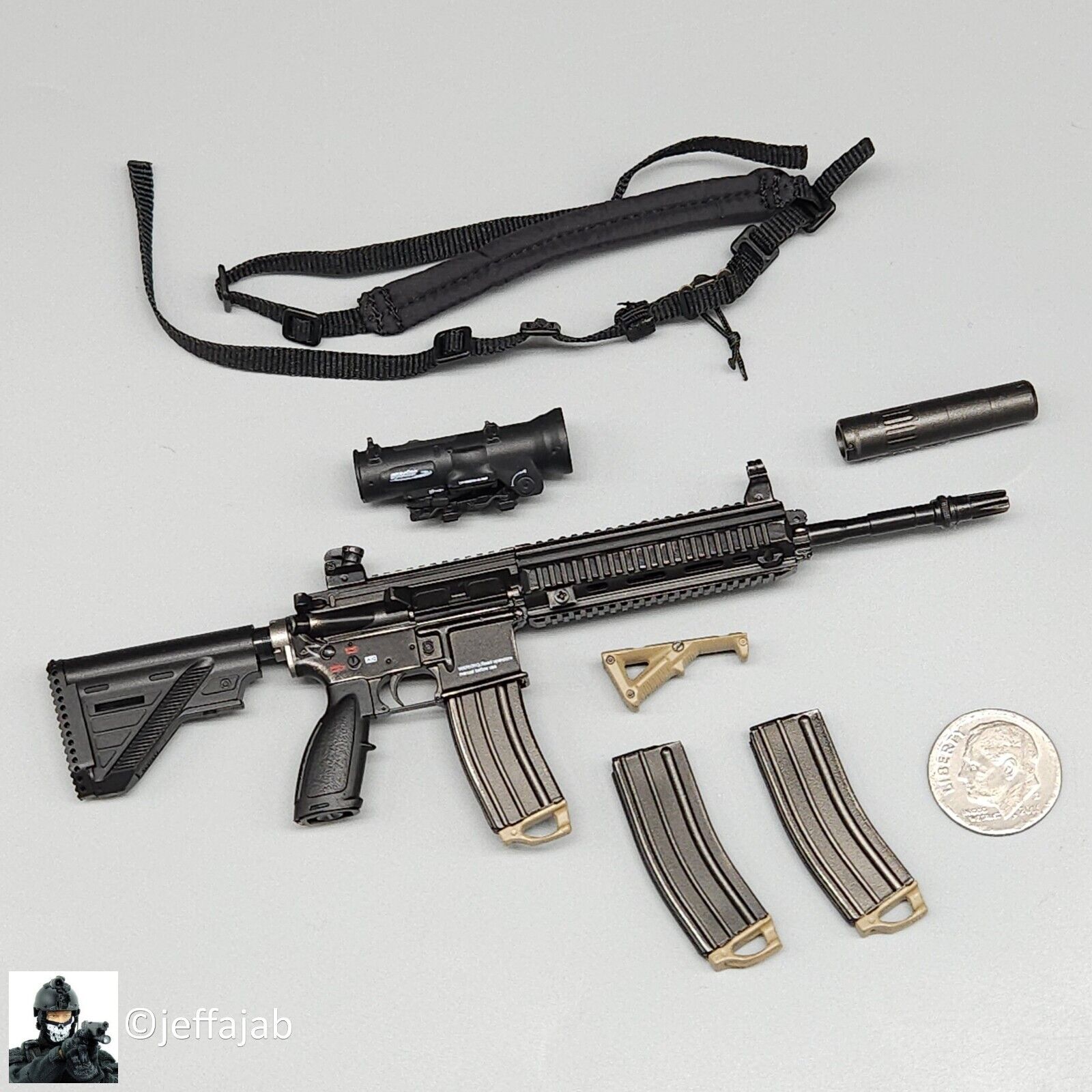 1:6 Soldier Story PUBG Battlegrounds Female Taego HK416 Rifle Set