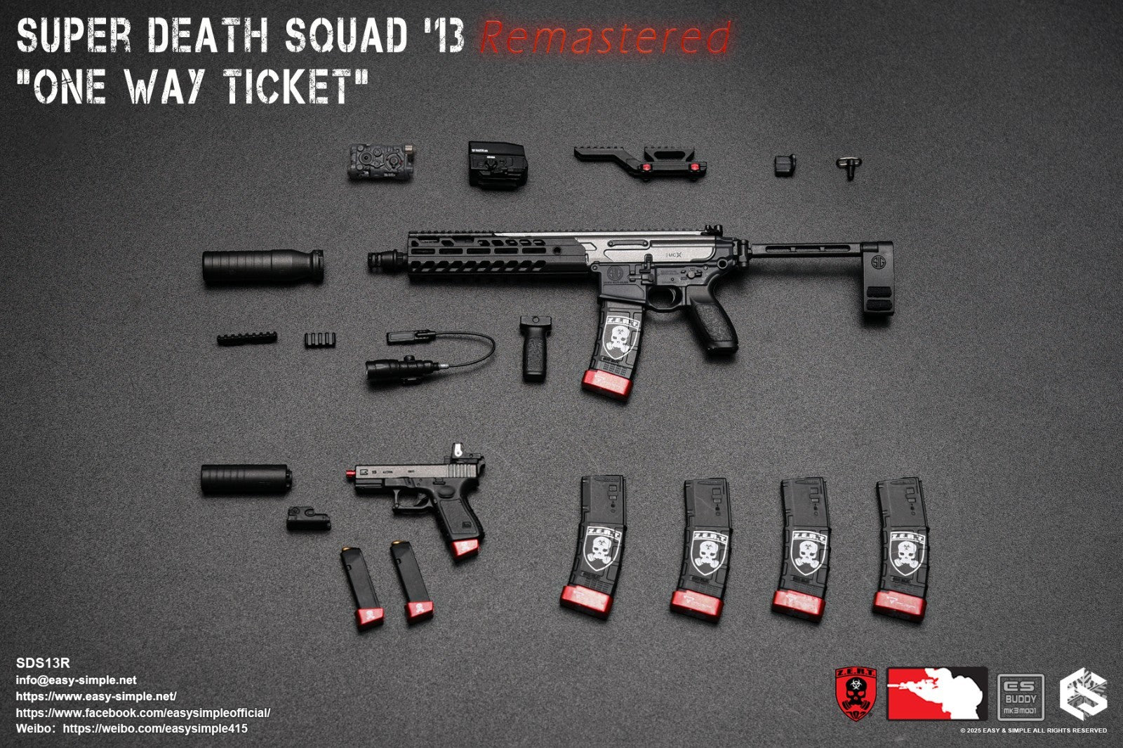 1:6 Easy & Simple ZERT Super Death Squad One Way Ticket Pistol w/ Holster