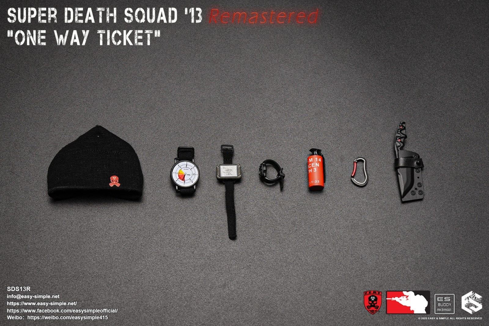 1:6 Easy & Simple ZERT Super Death Squad One Way Ticket Black Hat Cold Cap