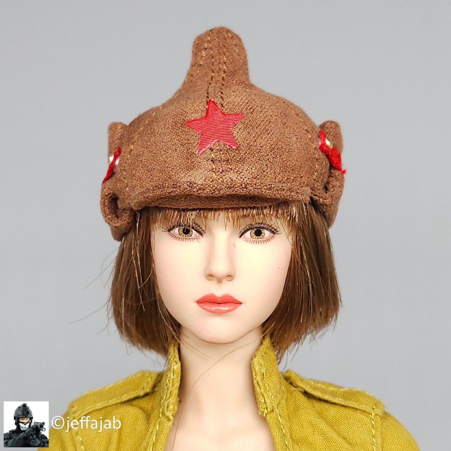 1:6 Flagset Female Red Alert Soviet Tank Lt Galina M36 Winter Hat for 12" Figure