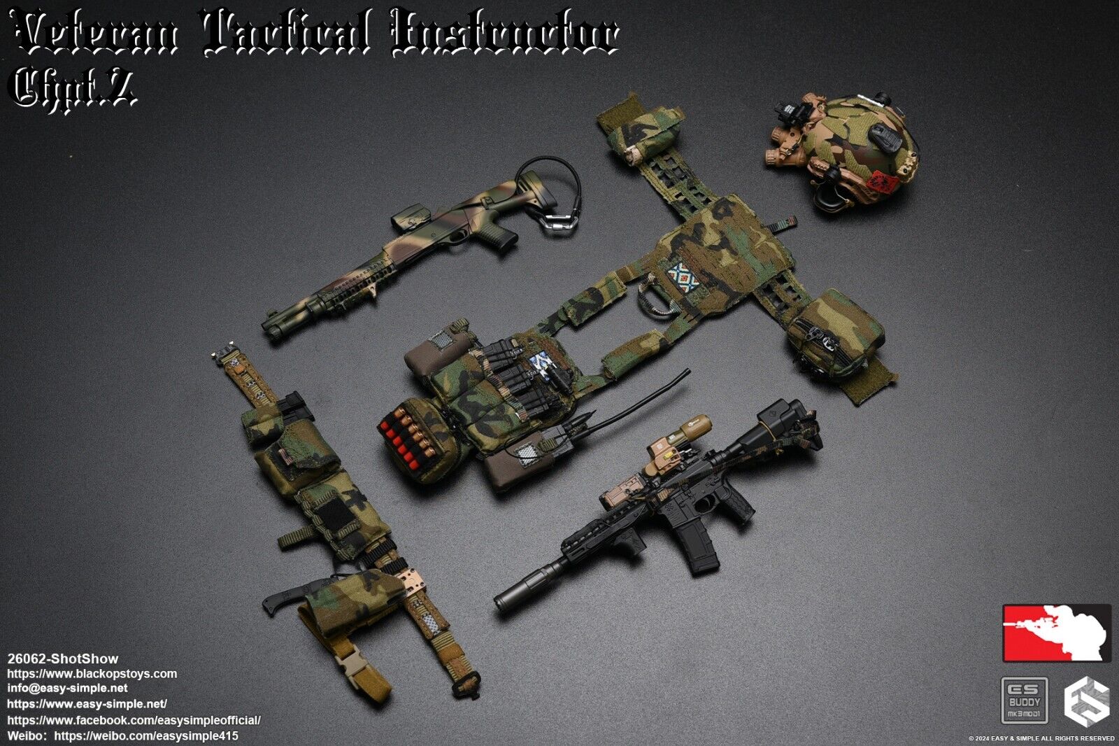 1:6 Easy Simple Veteran Tactical Instructor Ch II SHOT Show Tan Battle Belt