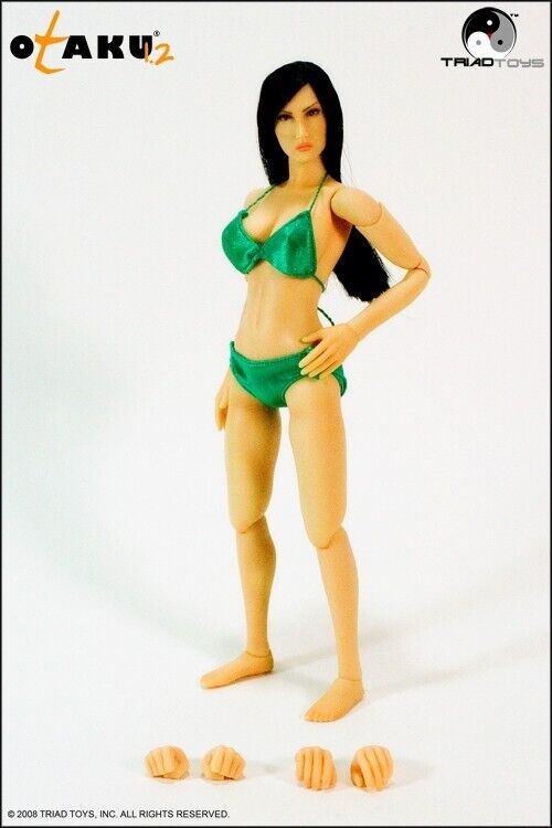 1:6 Triad Toys Otaku 1.2 Brunette Female Head Sculpt for 12" Figures