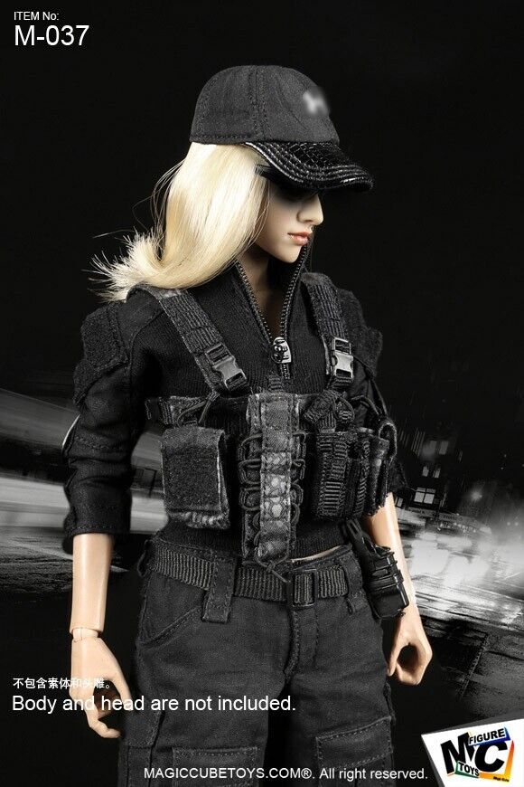 1:6 MC Toys Female Shooter Black Pistol Ammo Mag Speed Pouch (x2) for 12" Figure