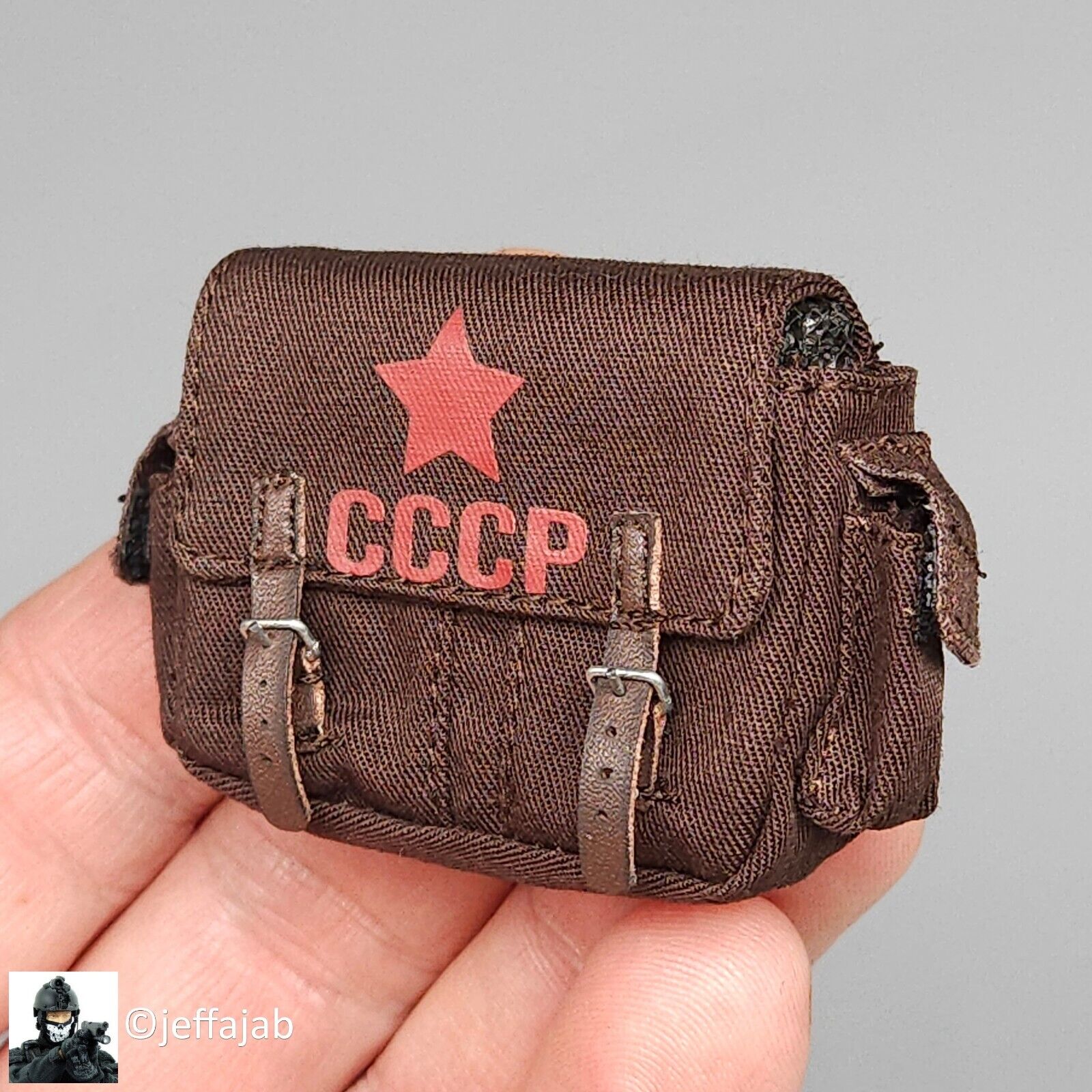 1:6 Flagset Soviet Red Alert Mobilize Troops Gas Mask Bag Pouch for 12" Figures