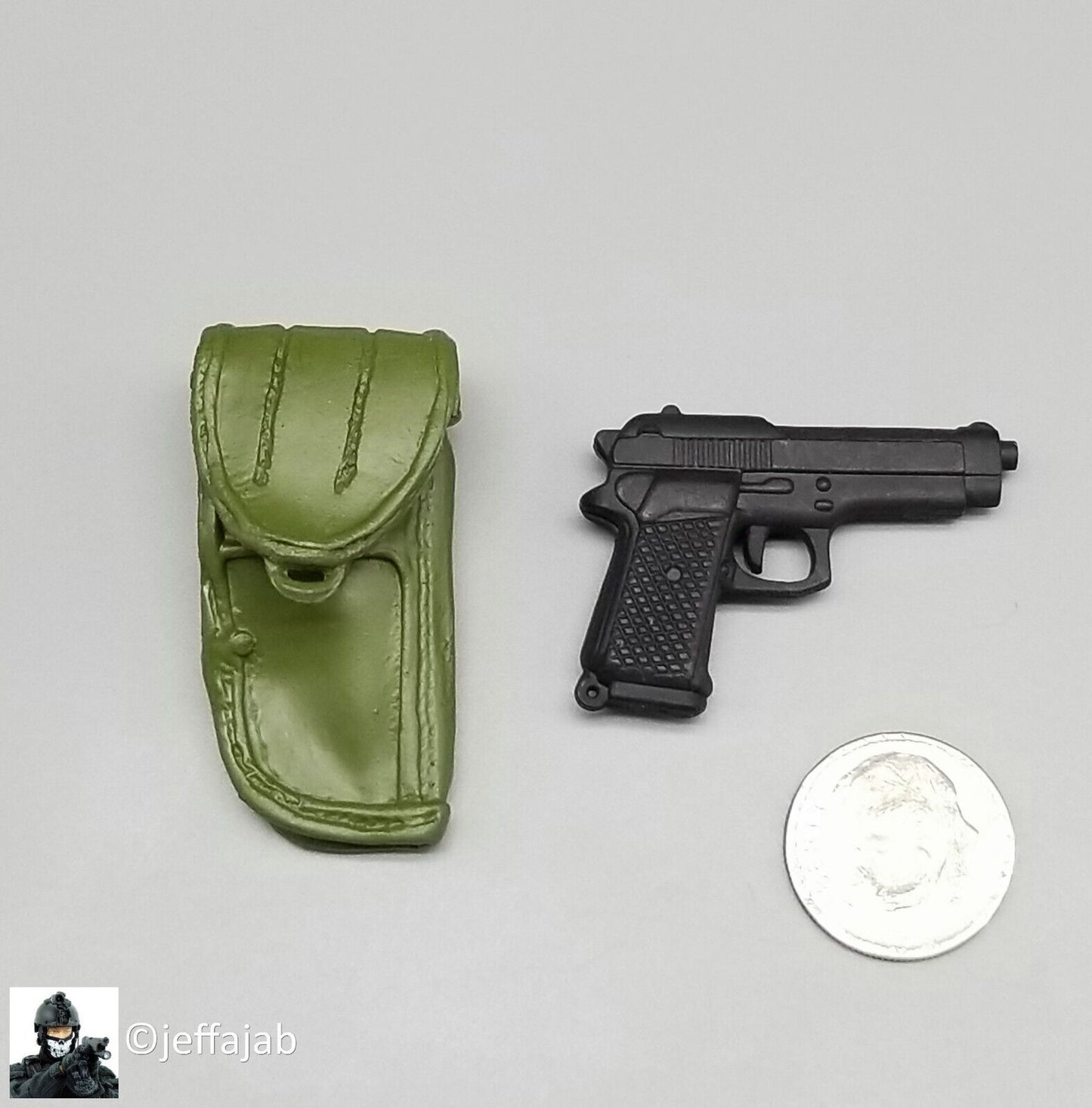 1:6 Ultimate Soldier Green M12 Holster w/ M9 Pistol for 12" Figures