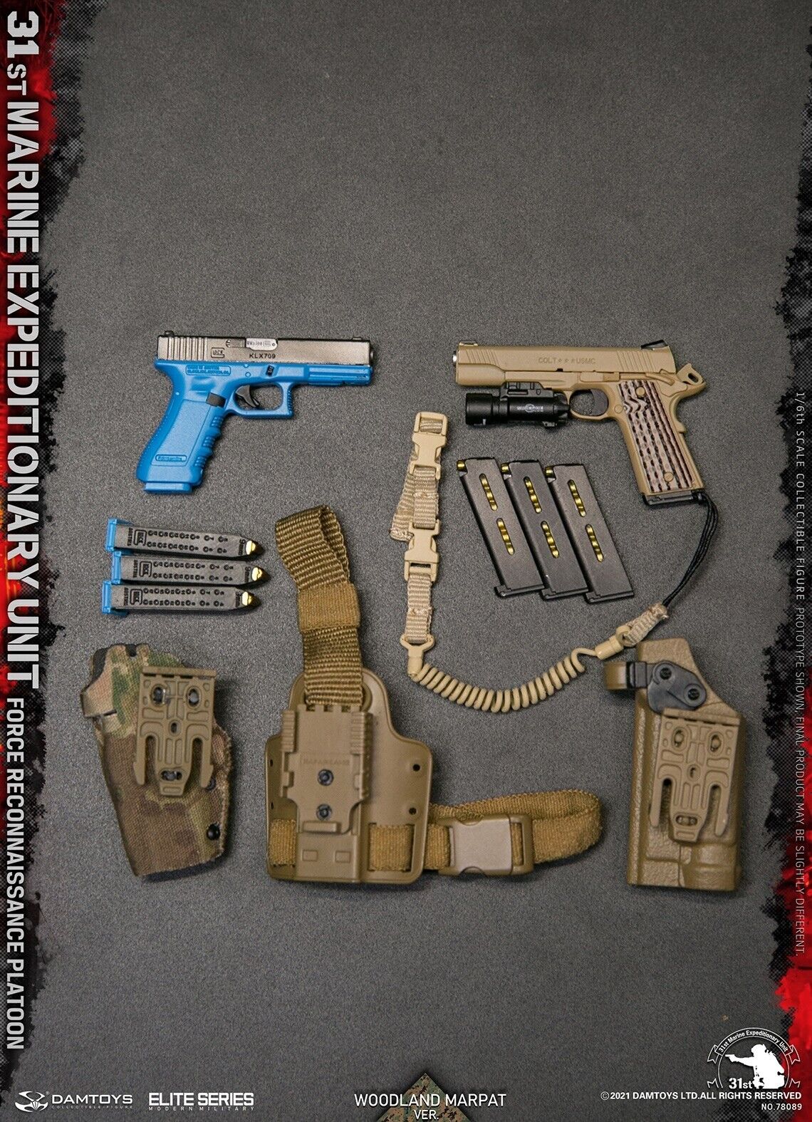 1:6 scale DamToys 31st MEU Force Reconnaissance Platoon Training PIstol