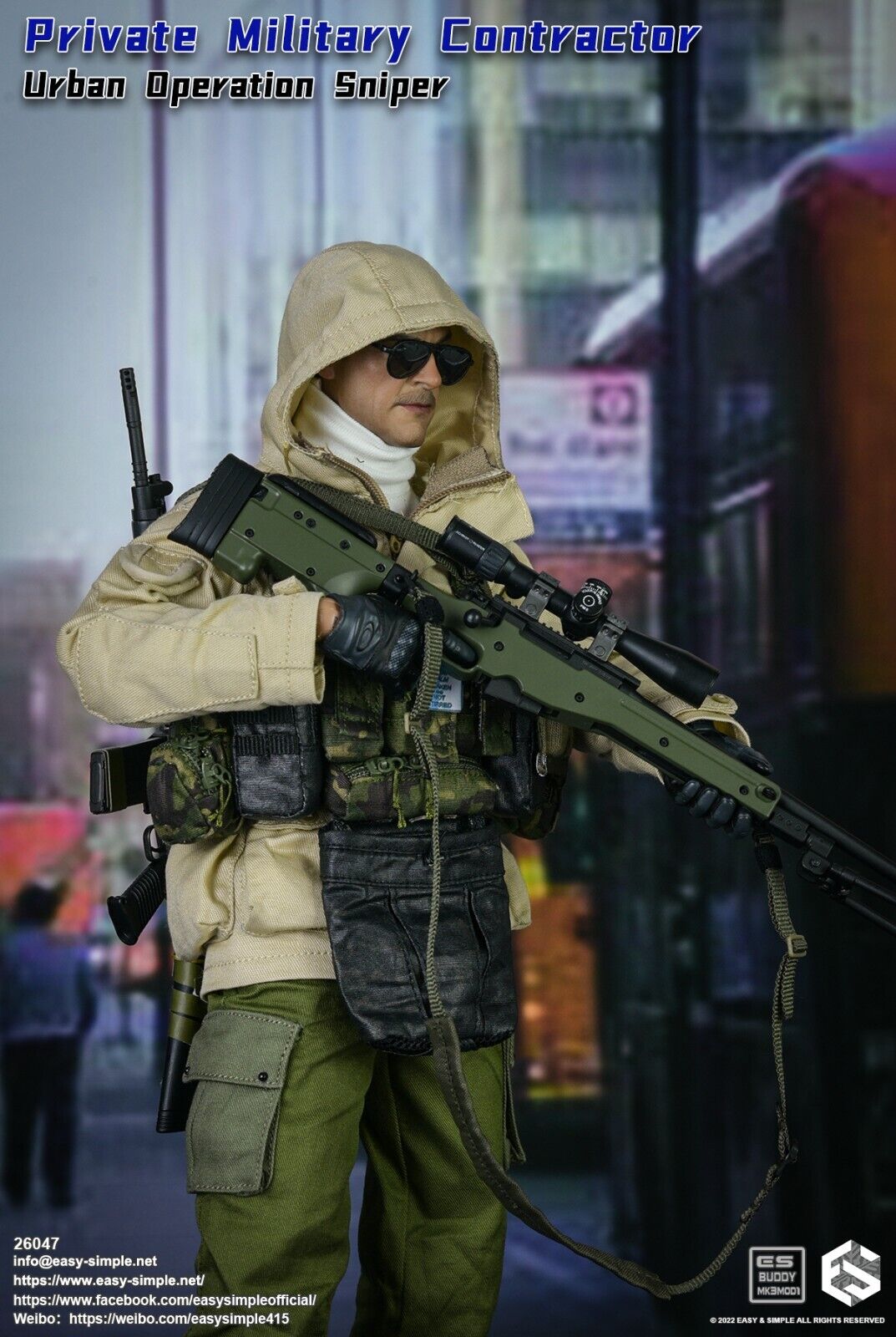 1:6 Easy & Simple PMC Urban Operation Sniper Patch Flashlight String Set