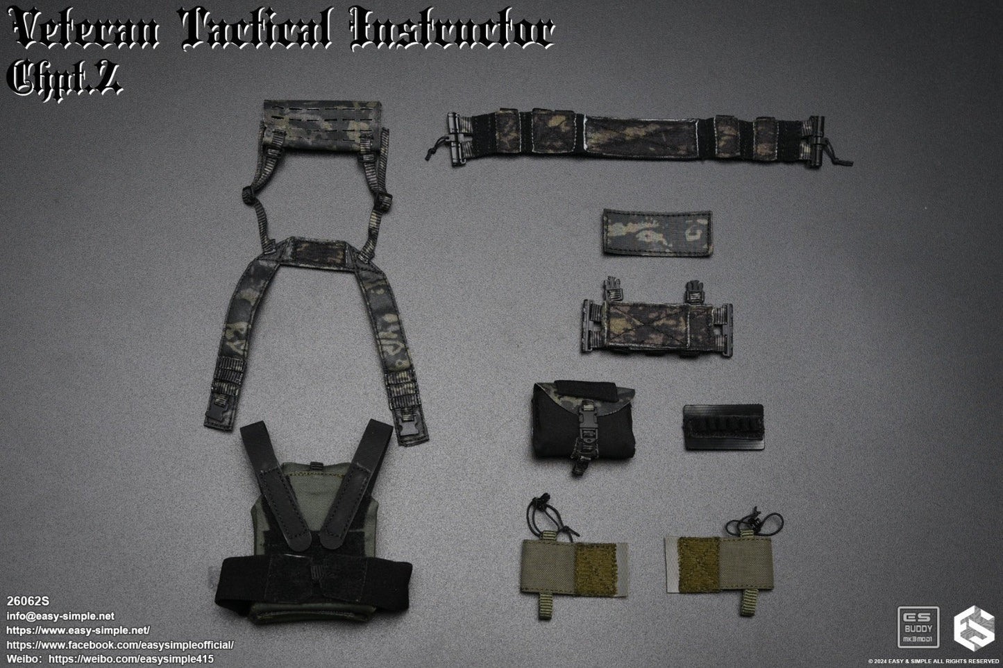 1:6 Easy & Simple Veteran Tactical Instructor Chapter II Green Plate Carrier