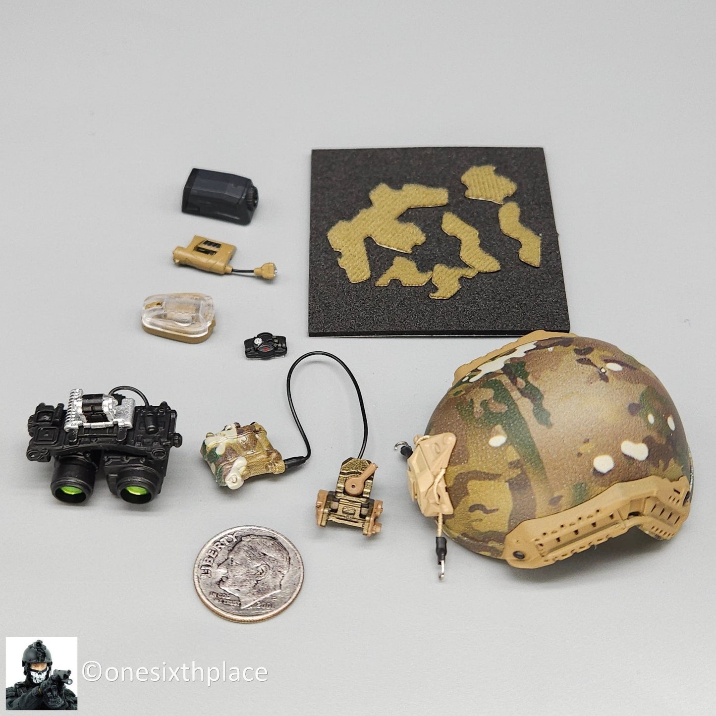 1:6 scale Easy & Simple Coalition Forces Multicam Helmet w/ NVG 26065RA