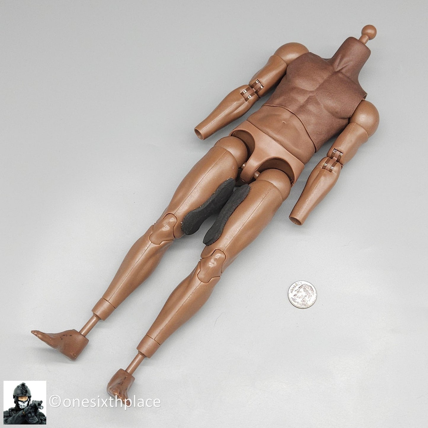 1:6 scale DamToys USMC Crews Black Male Body w/ Feet for 12" Figures