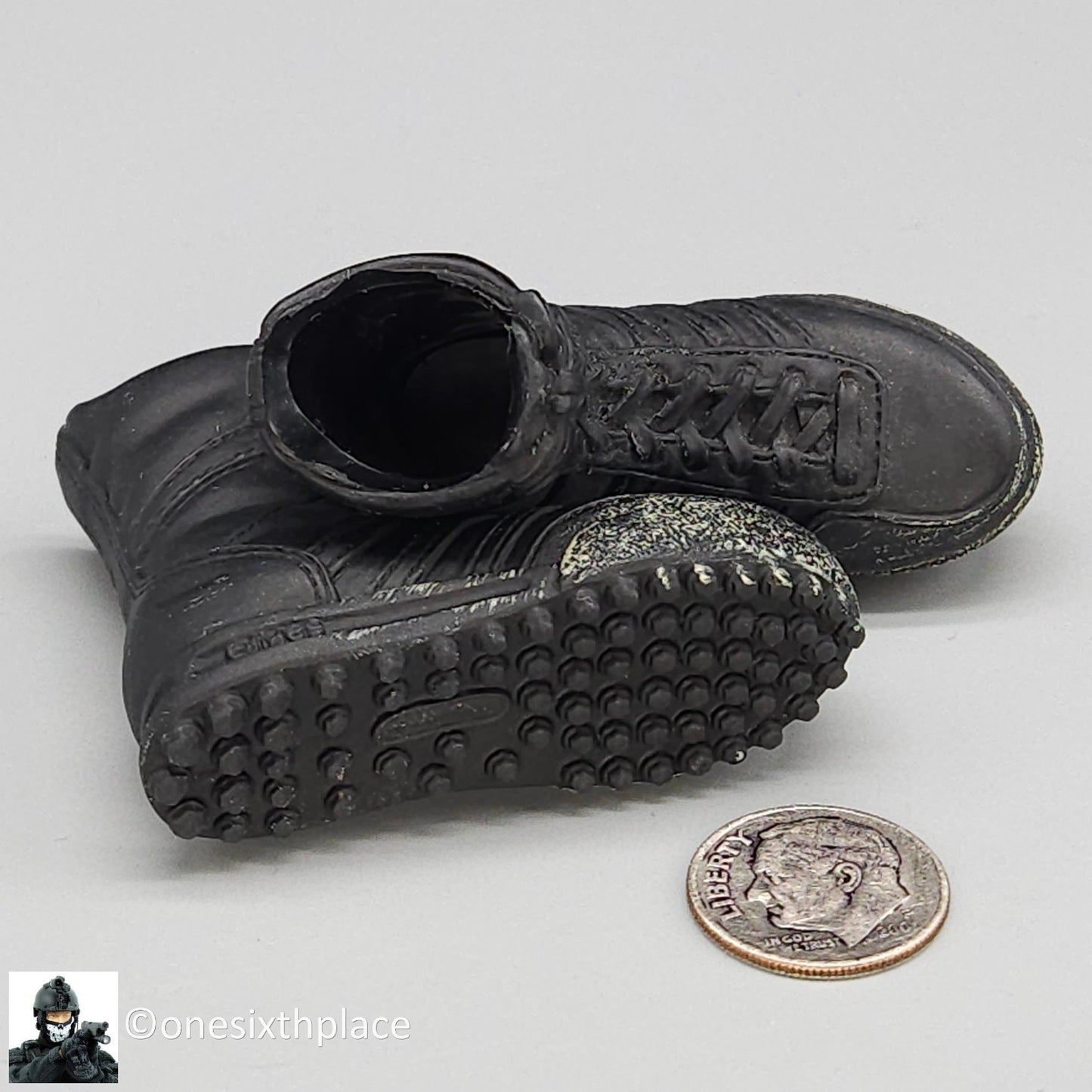 1:6 scale BBI Black Adidas Tactical Boots for 12" Figures SWAT Delta Force BHD