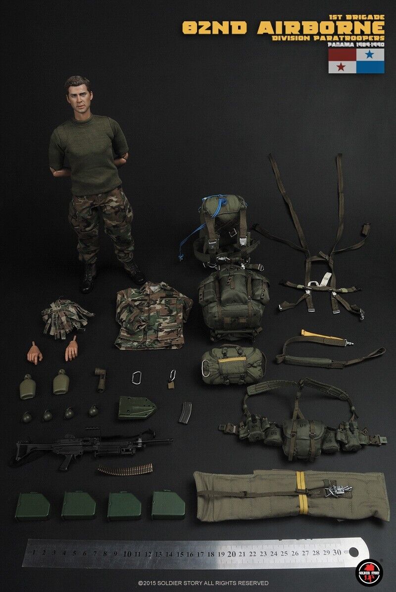 1:6 scale Soldier Story 82nd Airborne Male Head Sculpt for 12" Figures