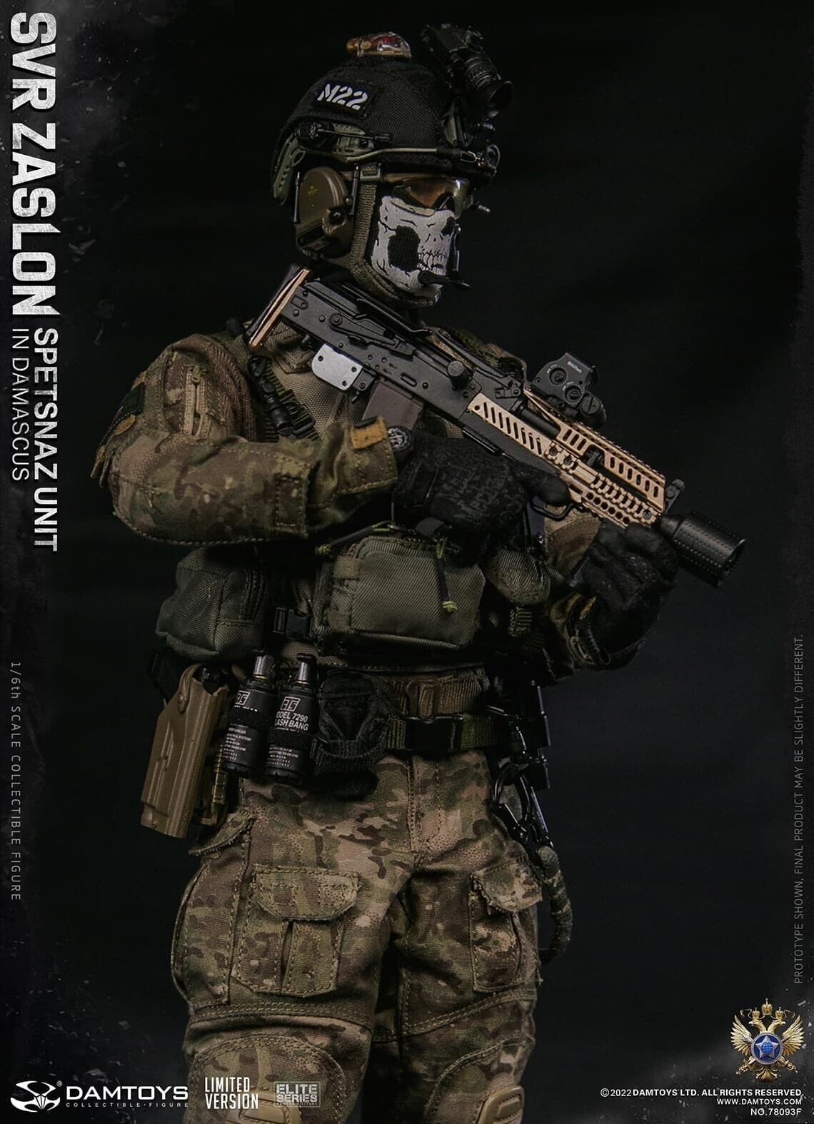1:6 scale Russian SVR Zaslon in Damascus 9mm Pistol Ammo Mag Holder Pouch (x2)