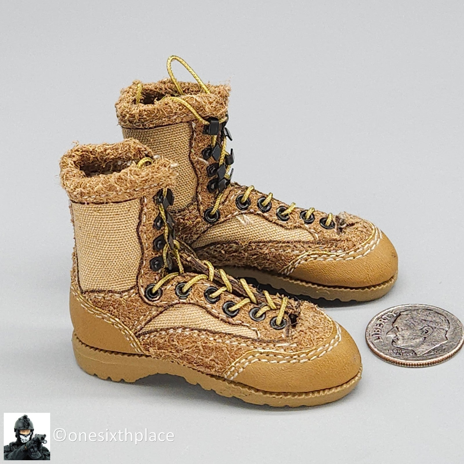 1:6 scale Soldier Story USMC Desert Boots (Foot Type) for 12" Figures