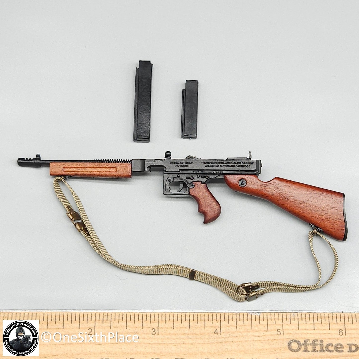 1:6 WWII US 2nd Armored Div Tank Loader "Coon Ass" Metal Thompson Submachine Gun