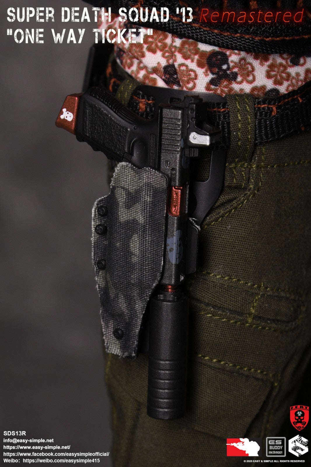 1:6 Easy & Simple ZERT Super Death Squad One Way Ticket Pistol w/ Holster