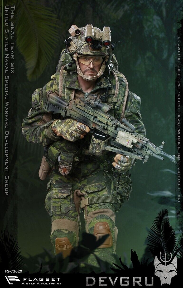 1:6 Flagset DEVGRU Jungle Dagger Multicam Camo 100RD Ammo Box Cover 12" Figures