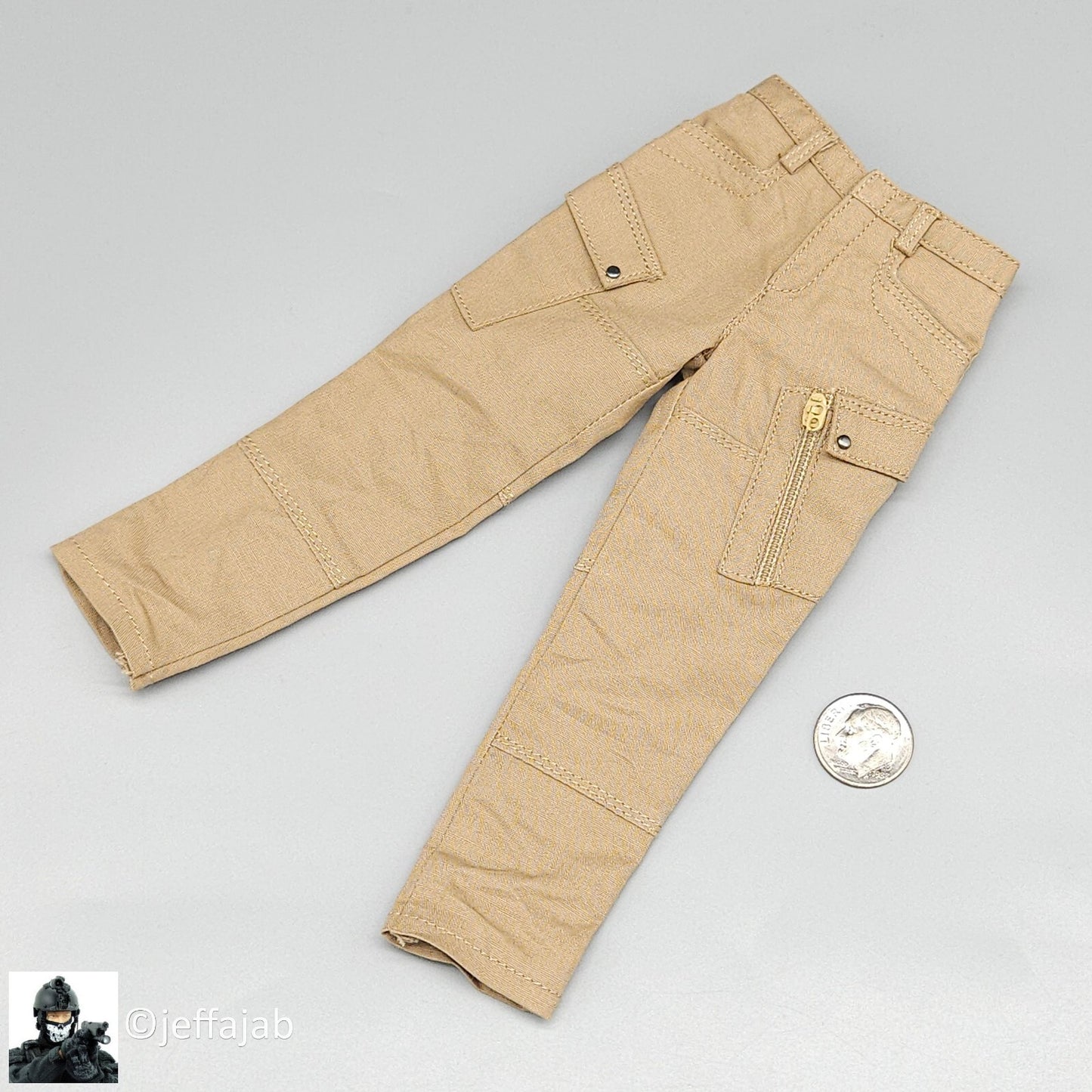 1:6 scale XRF Mens Tan Tactical Cargo Pants for 12" Figures