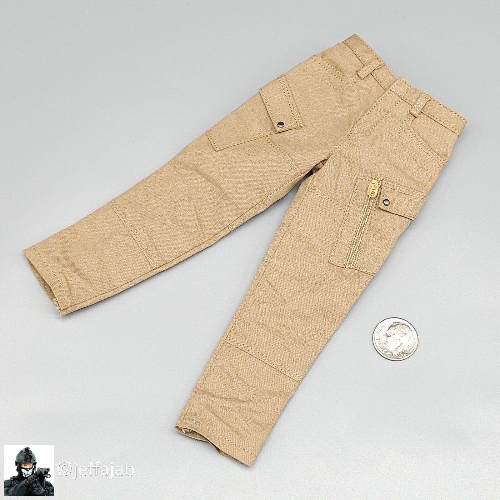 1:6 scale XRF Mens Tan Tactical Cargo Pants for 12" Figures