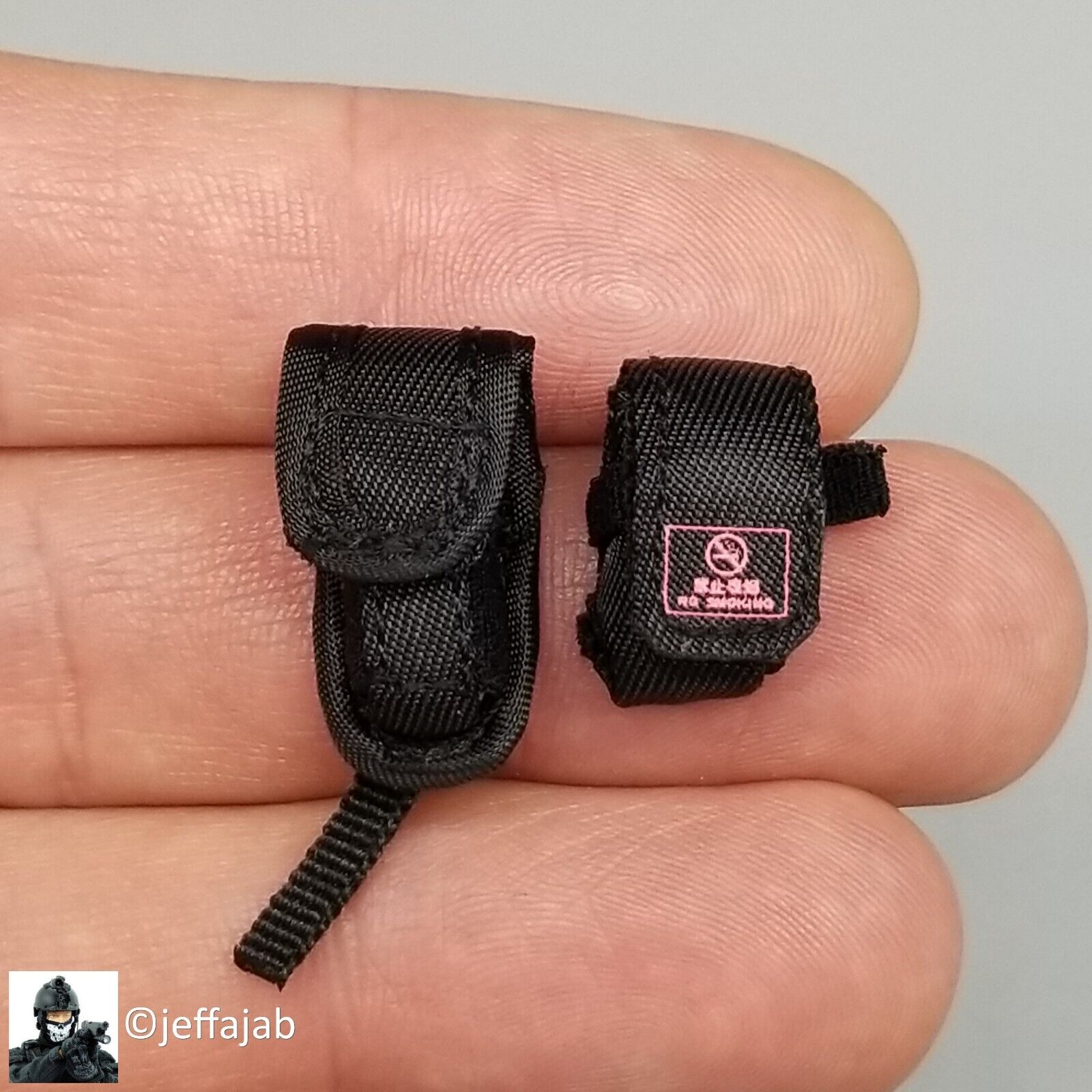 1:6 Flagset Female School Girl Han MeiMei Small Black Pouches for 12" Figures