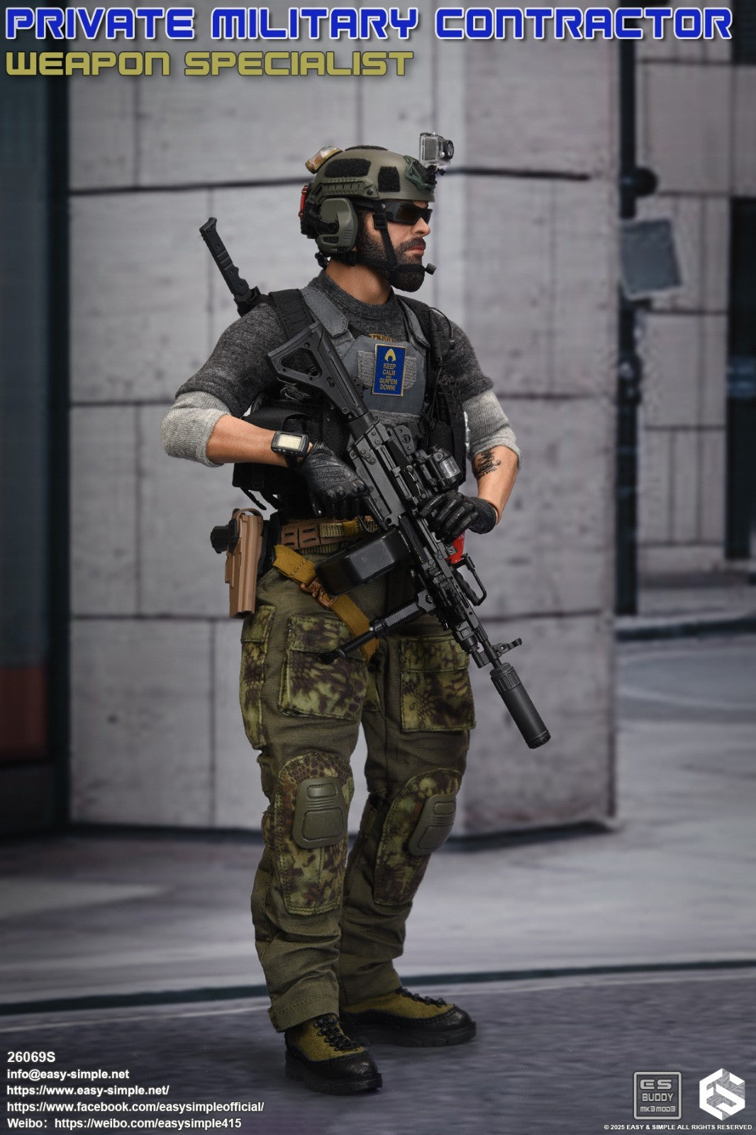 1:6 scale Easy & Simple PMC Weapon Specialist Black Chest Rig for 12" Figures