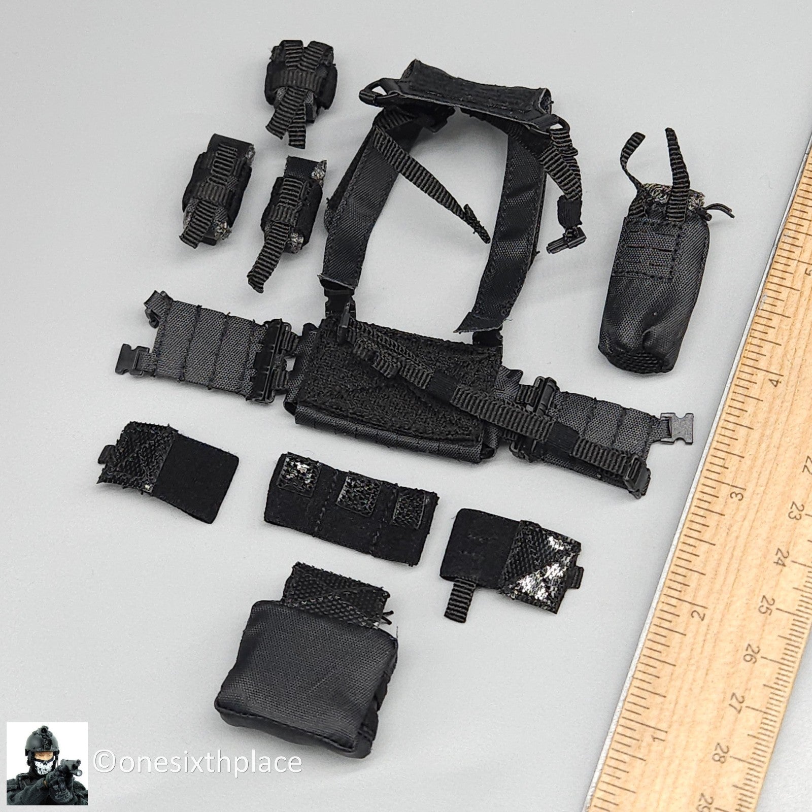 1:6 Easy & Simple HRT Minuteman ShotShow 2025 Black RECCE Chest Rig w/ Pouches