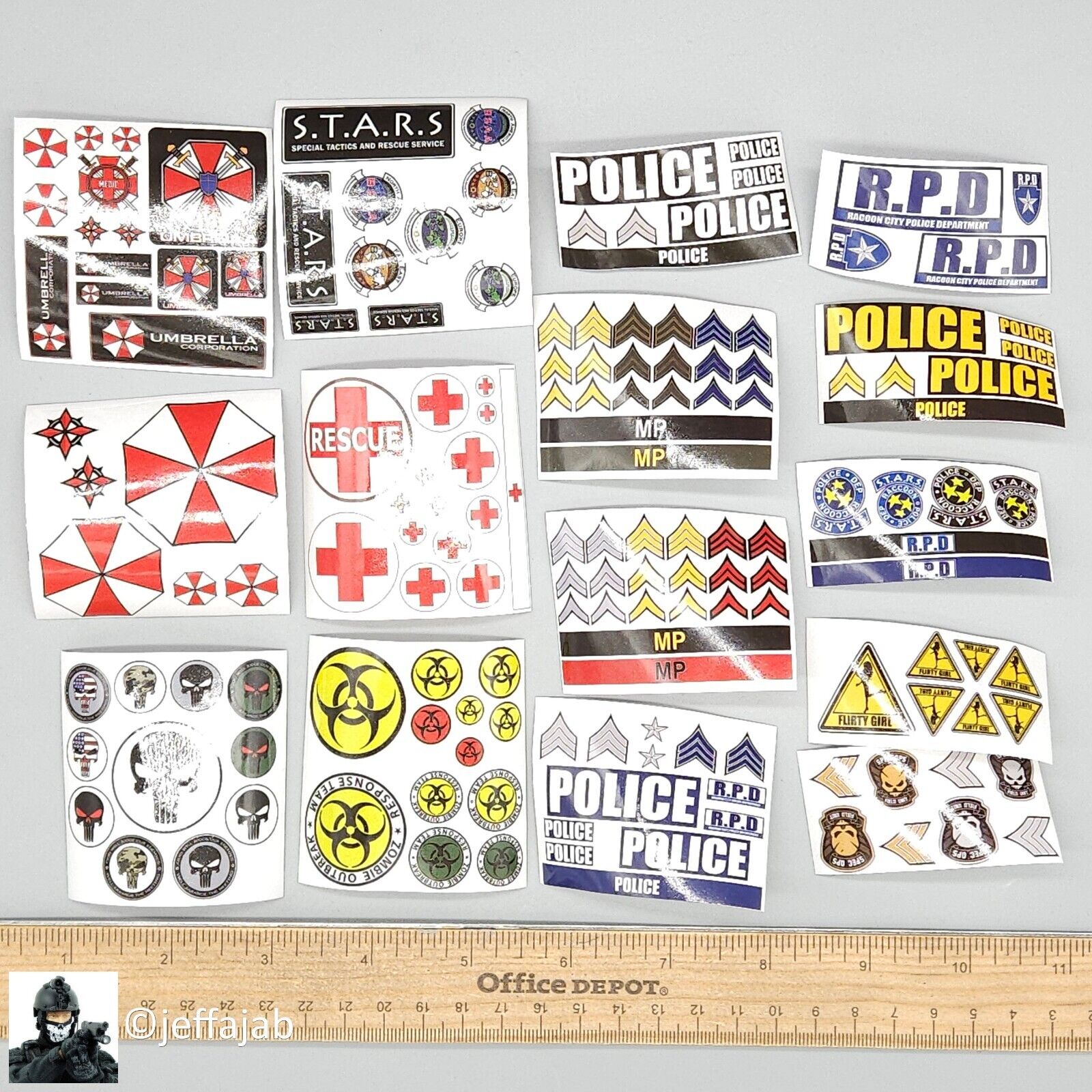 1:6 Flirty Girl Evolution Female Custom Patch Set 12" Figures RPD Punisher Medic