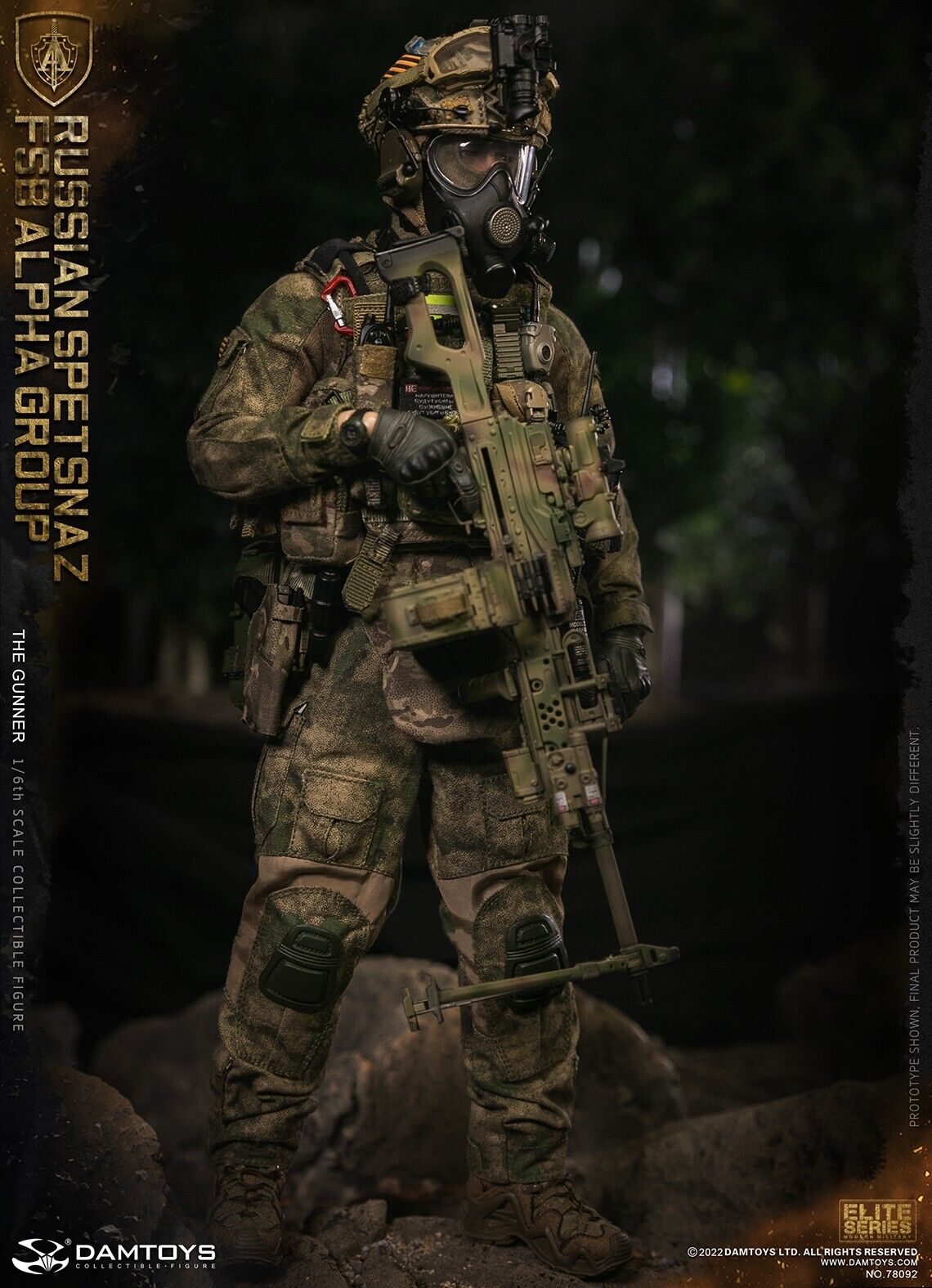 1:6 DamToys Russian Spetsnaz FSB Alpha Group Gunner PKP Machine Gun Set