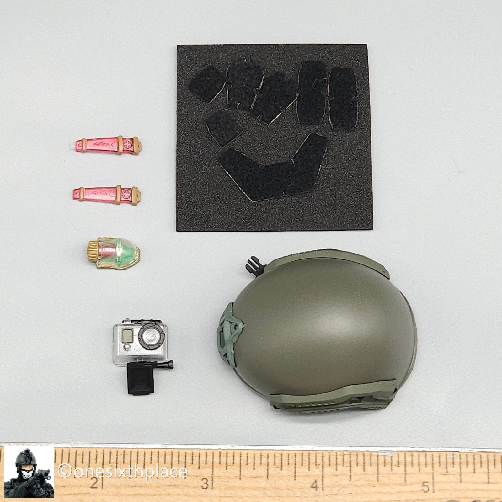 1:6 scale Easy & Simple PMC Weapon Specialist OD Helmet w/ Camera