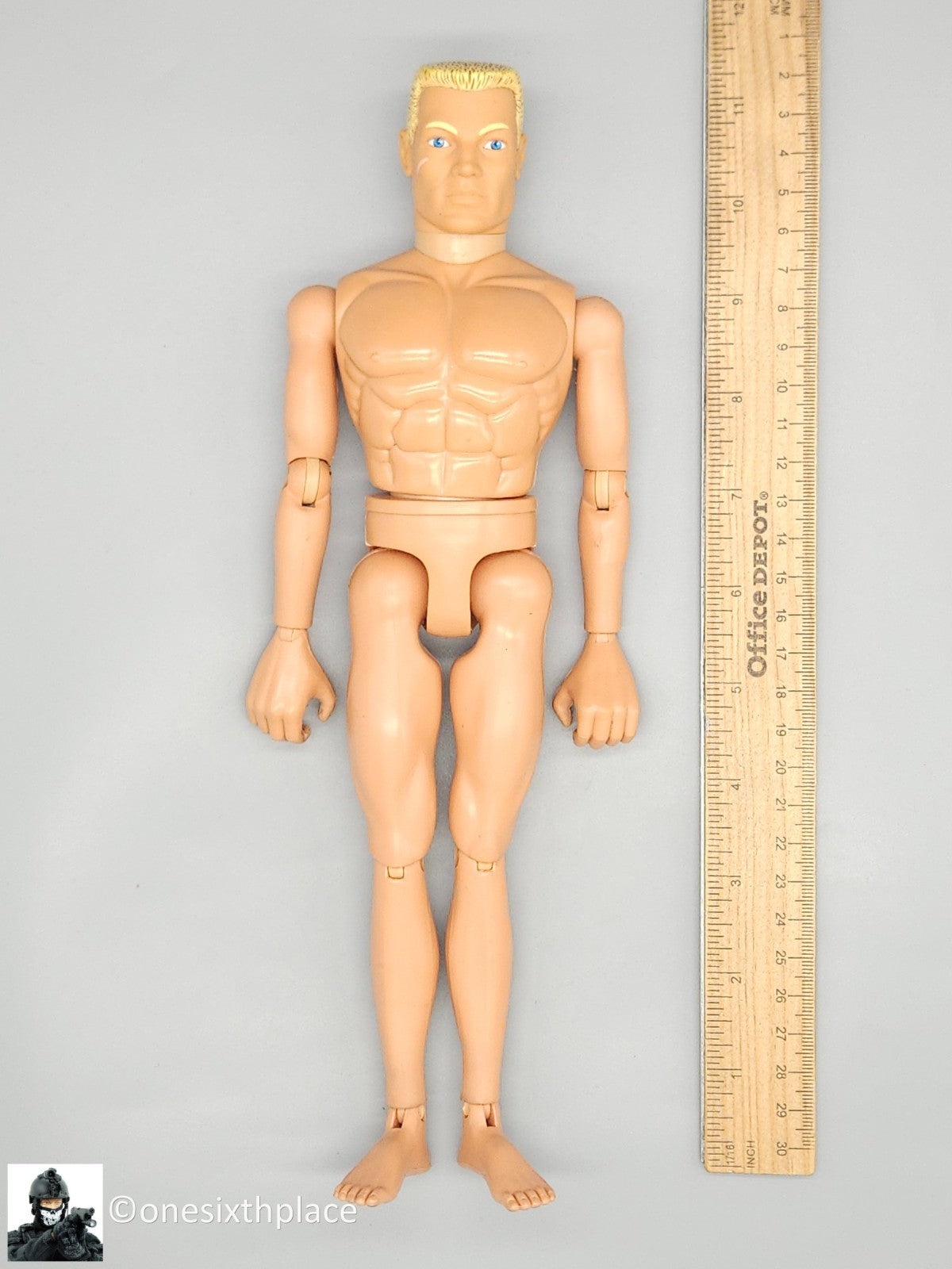 1:6 scale Hasbro GI Joe 1996 Male Body Blond Flattop Hair Blue Eyes 12" Figure