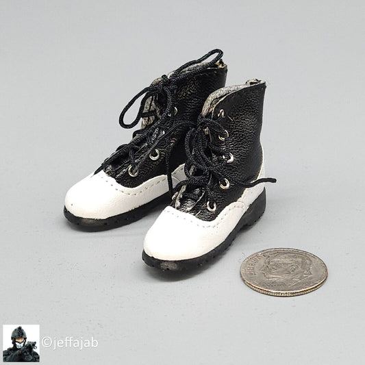 1:6 Flirty Girl Evolution Female Black Boots (Peg Type) for 12" Figures