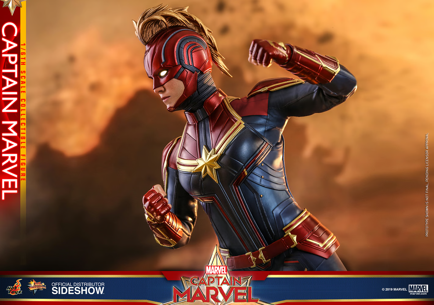 1:6 scale Hot Toys Captain Marvel Female LED Light Masked Head for 12" Figures