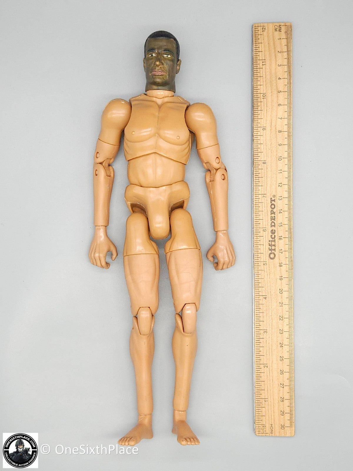 1:6 Ultimate Soldier Male Nude Body w/ Camo Face Head Sculpt for 12" Figures